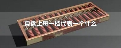 ​算盘上每一档代表一个什么