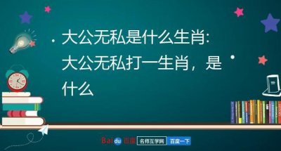 ​大公无私打一生肖（大公无私打一生肖是什么生肖）