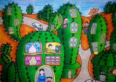 ​赶紧收藏科幻想象创意儿童画作品素材，未来的城市主题儿童画